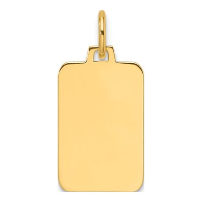 14K Yellow Gold Rectangular Disc Charm