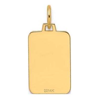 14K Yellow Gold Rectangular Disc Charm – view 4