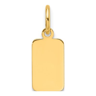 14K Yellow Gold Rectangular Disc Charm