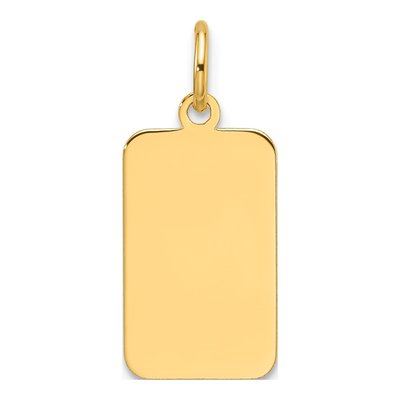 14K Yellow Gold Rectangular Disc Charm