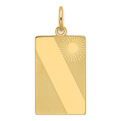 14K Yellow Gold Sunburst Disc Charm