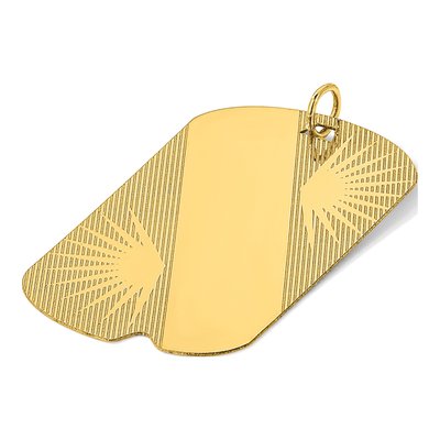 14K Yellow Gold Dog Tag Disc Charm – view 5