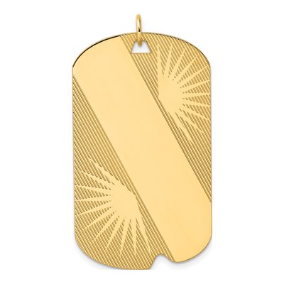 14K Yellow Gold Dog Tag Disc Charm