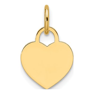 14K Yellow Gold Heart Disc Charm