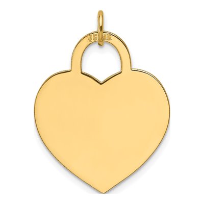 14K Yellow Gold Heart Disc Charm – view 4