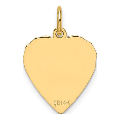 14K Yellow Gold Heart Disc Charm – view 4