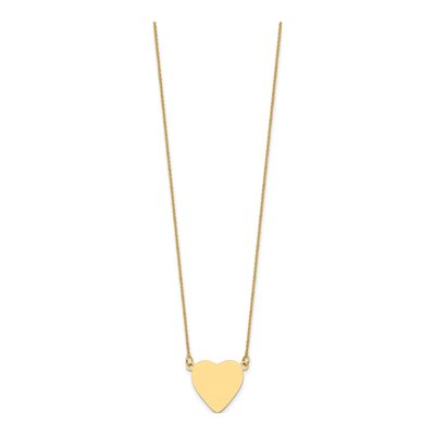 14K Yellow Gold Heart Disc Necklace – view 3