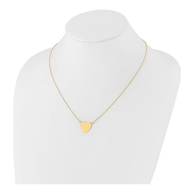 14K Yellow Gold Heart Disc Necklace – view 4