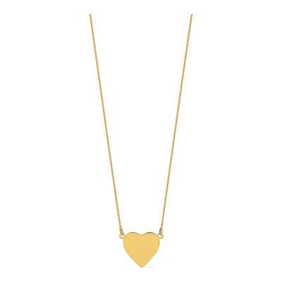 14K Yellow Gold Heart Disc Necklace – view 5