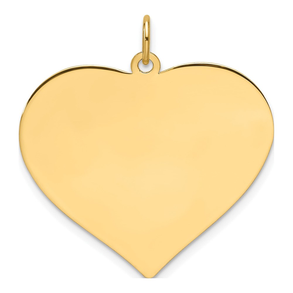 14K Yellow Gold Heart Disc Charm