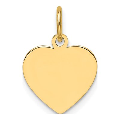 14K Yellow Gold Heart Disc Charm