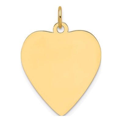 14K Yellow Gold Heart Disc Charm