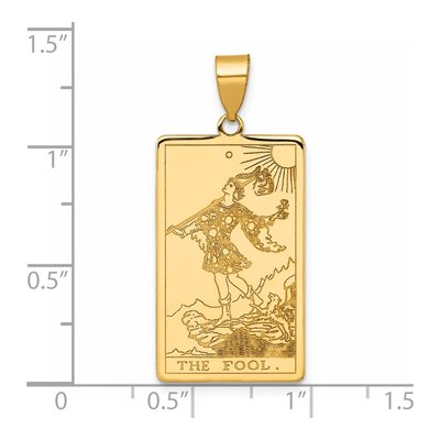 14K Yellow Gold Fool Tarot Card Pendant – view 5