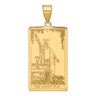 14K Yellow Gold Magician Tarot Pendant