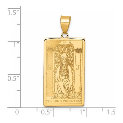 14K Yellow Gold High Priestess Tarot Pendant – view 5