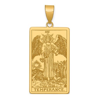 14K Yellow Gold Empress Tarot Card Pendant