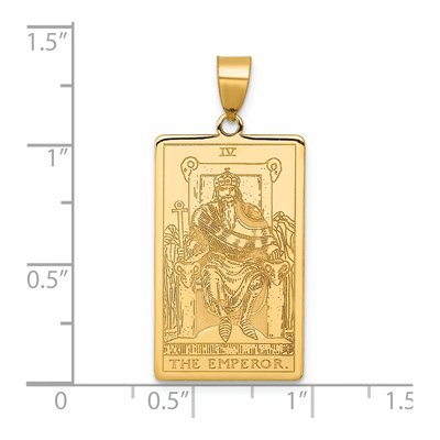 14K Yellow Gold Emperor Tarot Card Pendant – view 5