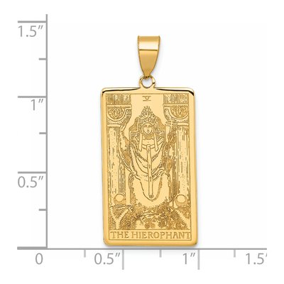 14K Yellow Gold Hierophant Tarot Card Pendant – view 5