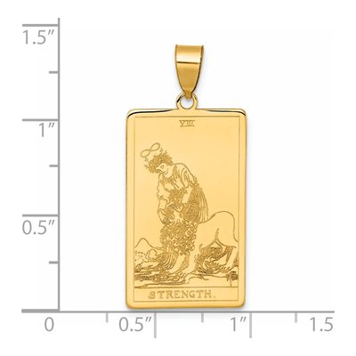 14K Yellow Gold Strength Tarot Card Pendant – view 5