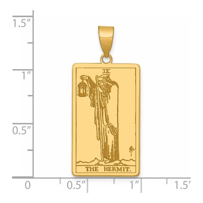 14K Yellow Gold Hermit Tarot Card Pendant – view 5