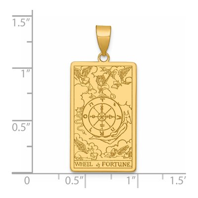14K Yellow Gold Wheel of Fortune Tarot Pendant – view 5