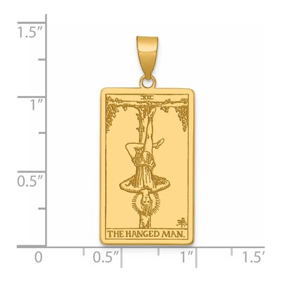 14K Yellow Gold Hanged Man Tarot Pendant – view 5