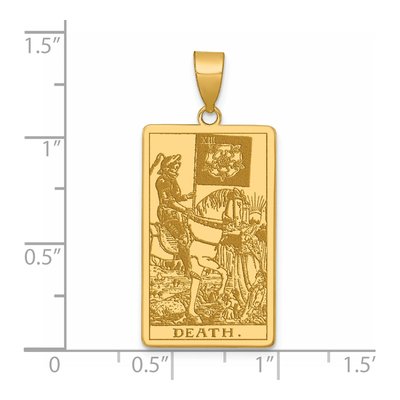 14K Yellow Gold Death Tarot Card Pendant – view 5