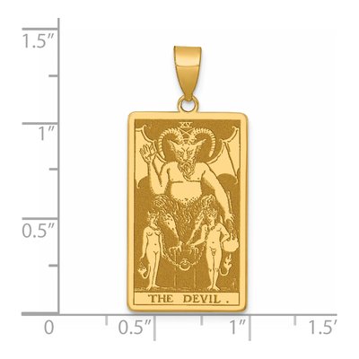 14K Yellow Gold Devil Tarot Card Pendant – view 5