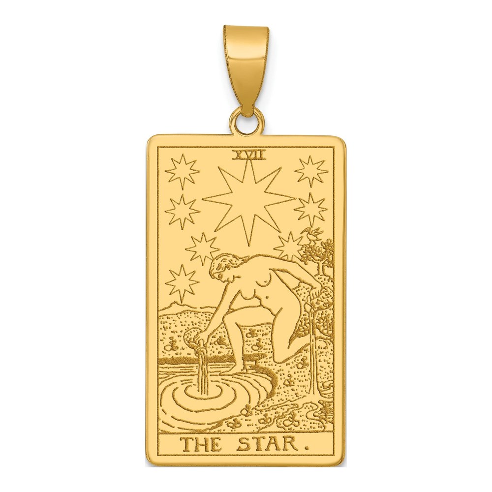 14K Yellow Gold The Star Tarot Card Pendant