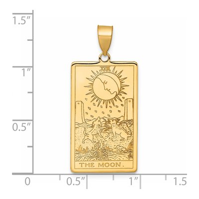 14K Yellow Gold Moon Tarot Card Pendant – view 5