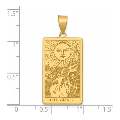 14K Yellow Gold Sun Tarot Card Pendant – view 5
