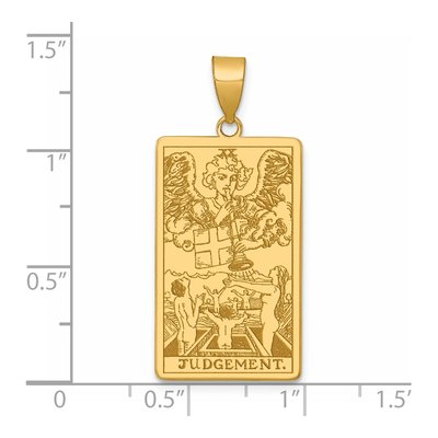 14K Yellow Gold Judgement Tarot Card Pendant – view 5