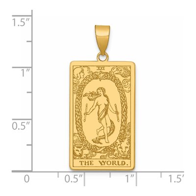 14K Yellow Gold World Tarot Card Pendant – view 5