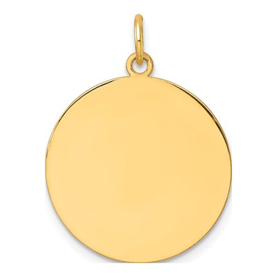 14K Yellow Gold Round Disc Charm – view 2