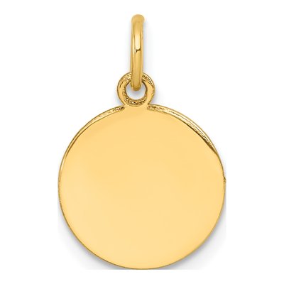 14K Yellow Gold Round Disc Charm – view 2