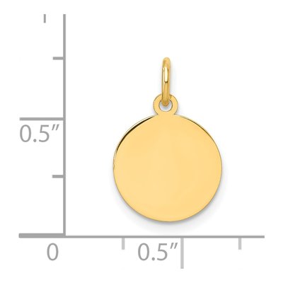 14K Yellow Gold Round Disc Charm – view 3