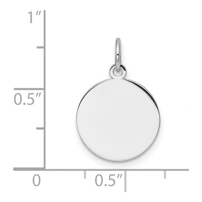 14K White Gold Round Disc Charm – view 3