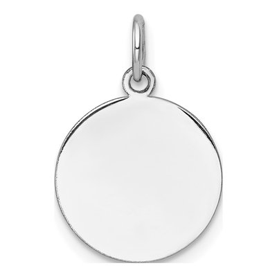 14K White Gold Round Disc Charm – view 4