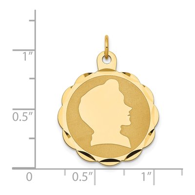 14K Yellow Gold Boy Head Disc Charm – view 3