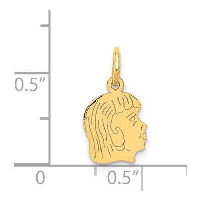 14K Yellow Gold Girl Head Charm – view 3