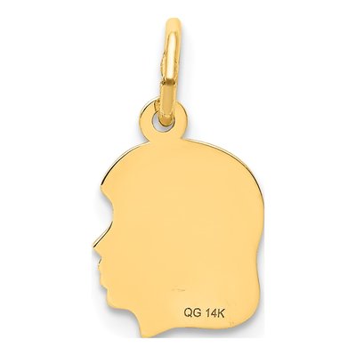 14K Yellow Gold Girl Head Charm – view 4