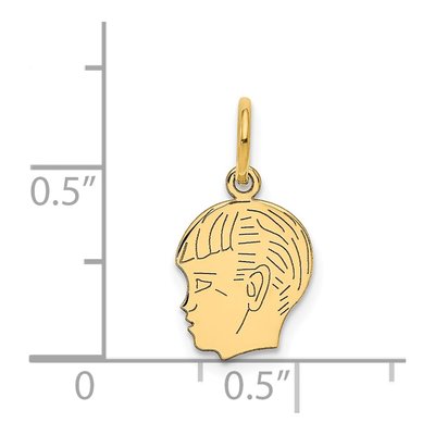 14K Yellow Gold Depth Boy Head Pendant – view 4
