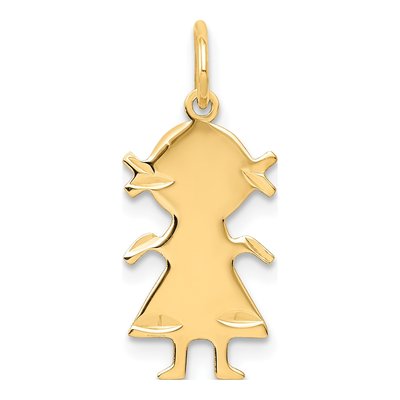 14K Yellow Gold Girl Charm