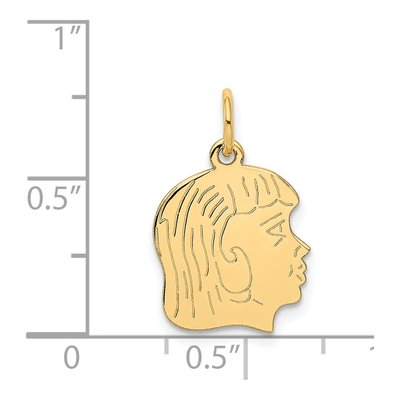 14K Yellow Gold Girl Head Charm – view 3