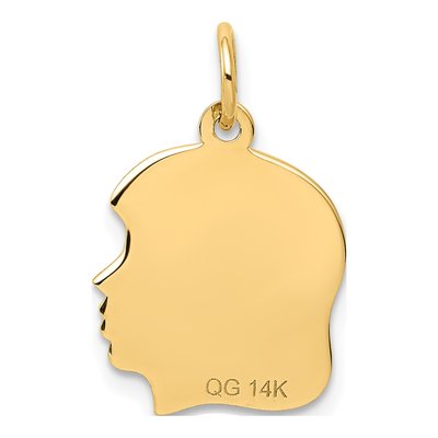 14K Yellow Gold Girl Head Charm – view 4