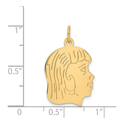 14K Yellow Gold Girl Head Charm – view 3