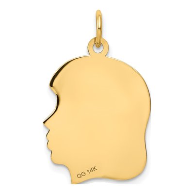 14K Yellow Gold Girl Head Charm – view 4
