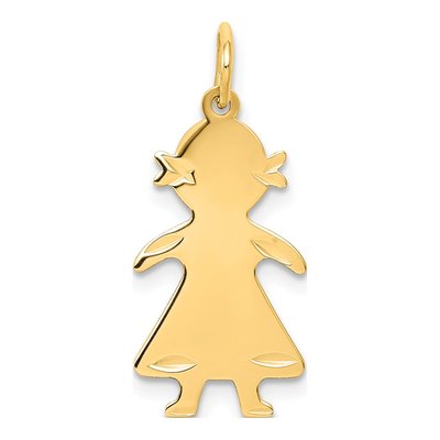 14K Yellow Gold Girl Pendant