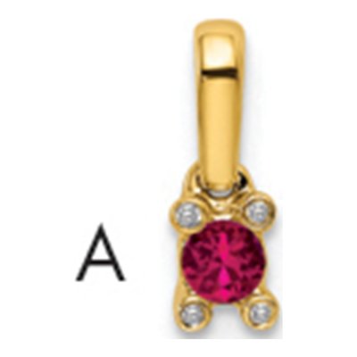 14K Yellow Gold Diamond Personalized Family Pendant