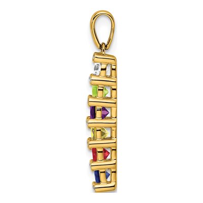 14K Yellow Gold 1/20 ct tw Diamond Personalized Family Pendant – view 3